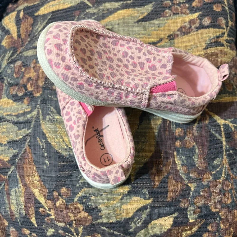 Cat & Jack Pink Leopard Print Kids Shoes Size 11